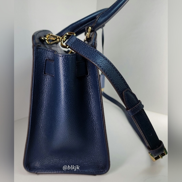 Michael Kors Karson Large Leather Satchel And Wallet Set *Denim/Navy* EUC - Picture 7 of 17